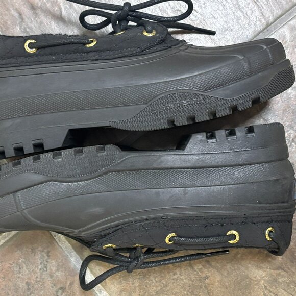~~Sperry Top Sider Shoes Women's 7.5M Duckling STS97711 Black Fabric Waterproof - Picture 1 of 12